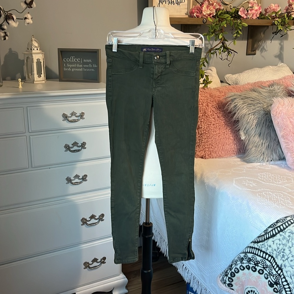 Divine Rights of Denim Olive Green Jeans Skinny Womens 25